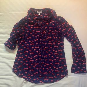 Collared Double Pocket Flamingo Shirt